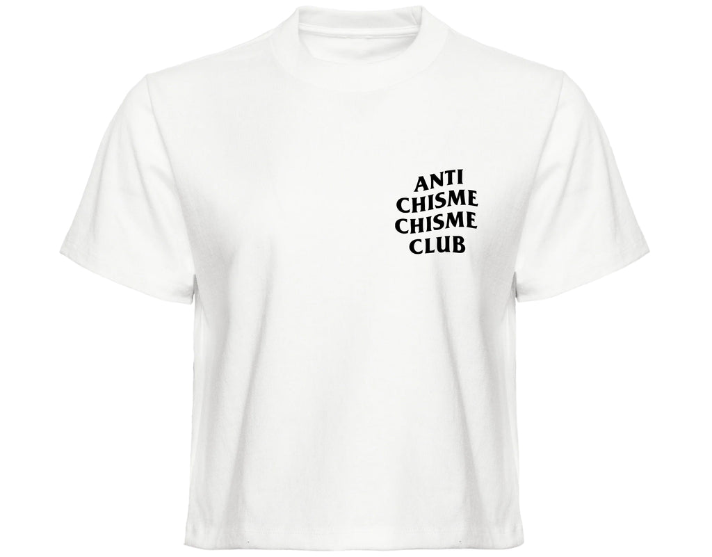 Chisme Club Wo's Crop Tee White